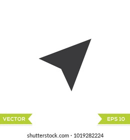 arrow pointer  black web icon flat on white background vector template illustration 