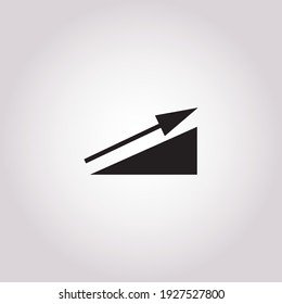 arrow pointer black web icon flat on white background vector template illustration