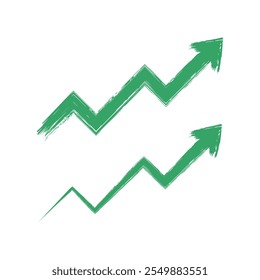 Arrow pointer Direction Color icon, Brush Painted grunge Hand drawn doodle vector illustration.