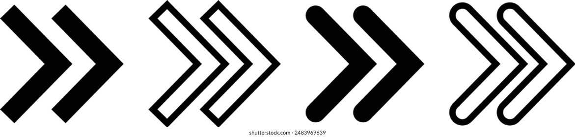 Arrow, Pointer icon set. Arrow symbol in different style. Vector illustration