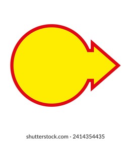 Bogenzeiger mit großem runden Rahmen. Vektorgrafik.