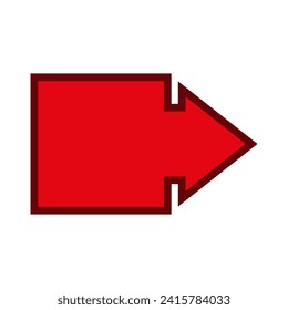 Arrow pointer with large square frame. Vector illustration.