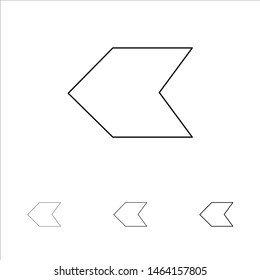 Arrow, Pointer, Left Bold and thin black line icon set. Vector Icon Template background