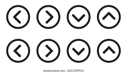 Arrow pointer left right down up, play button