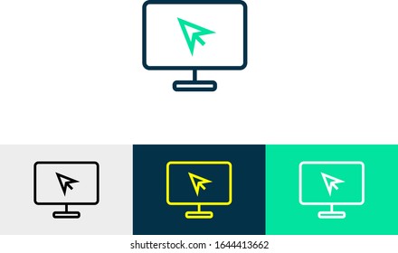 arrow pointer line art icon vector