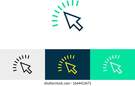arrow pointer line art icon vector