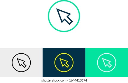 arrow pointer line art icon vector