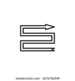 Arrow pointer line icon. linear style sign for mobile concept and web design. Right Direction arrow outline vector icon. Symbol, logo illustration. Vector graphics