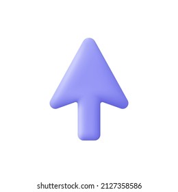 Arrow pointer, mouse cursor. Computer interface. 3d vector icon. Cartoon minimal style.