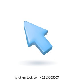 Arrow pointer, mouse cursor. Computer interface. 3d vector icon. Cartoon minimal style.