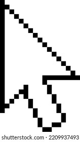 Arrow pointer in pixel art style. Retro cursor