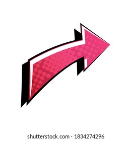 arrow or pointer in pop art style on white background vector illustration design