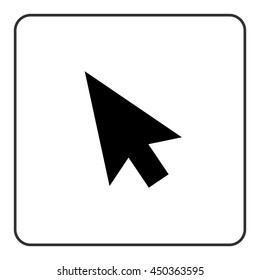 Arrow pointer sign. Cursor mouse web icon. Click point button. Black element isolated on white background. Symbol of computer, technology, choice and website, internet, connection. Vector illustration