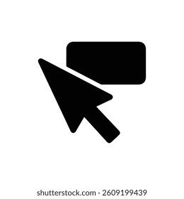 Arrow Pointer with Text Tooltip Box Icon
