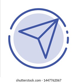 Arrow, Pointer, Up, Next Blue Dotted Line Line Icon