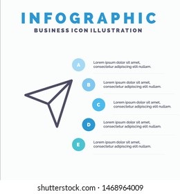Arrow, Pointer, Up, Next Line icon with 5 steps presentation infographics Background. Vector Icon Template background