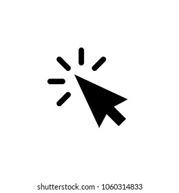 Arrow pointer vector icon of arrow pointer clicking for web cursor click button