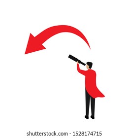 Arrow pointer  web icon flat on white background vector. Flat cartoon character isolated on white background