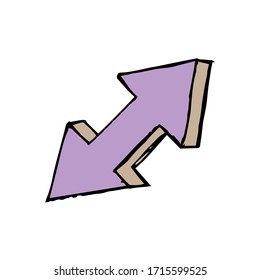 Arrow pointers hand-drawn vector sketch