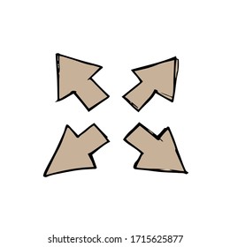 Arrow pointers hand-drawn vector sketch