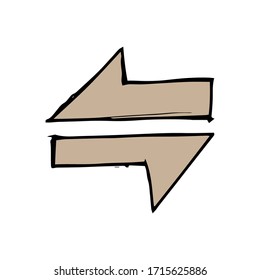 Arrow pointers hand-drawn vector sketch