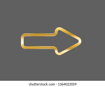 Arrow pointers isolated gold
