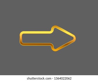 Arrow pointers isolated gold