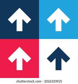 Flecha apuntando hacia arriba azul y rojo cuatro colores conjunto de iconos mínimo