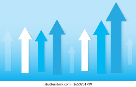 La flecha que apunta a la imagen vectorial de tono azul para contenido empresarial.