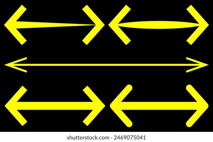 Arrow pointing both sides, direction sign, right and left side arrow icon.