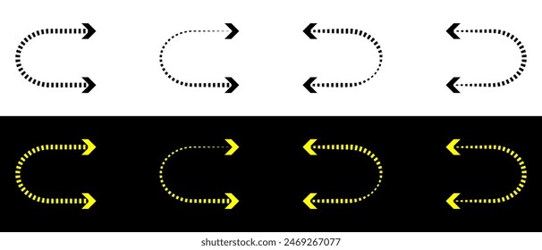 Arrow pointing both sides, direction sign, right and left side arrow icon.