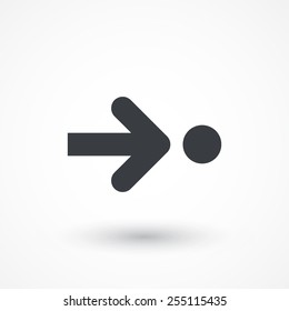 Arrow pointing a circle icon