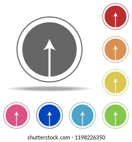 arrow pointing up in a circle icon. Elements of web in multi colored icons. Simple icon for websites, web design, mobile app, info graphics