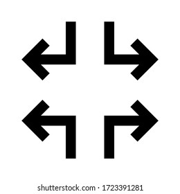 arrow pointing direction button isolated on white, simple arrow for icon flat outline, black arrow up down left and right direction, arrow sign of next or download upload concept, vector