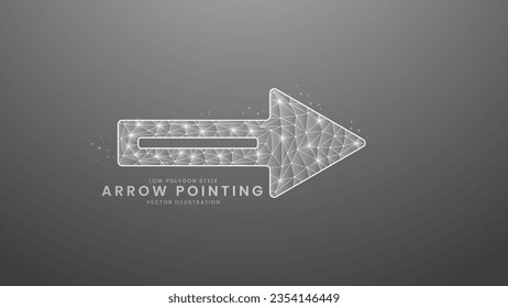 Arrow pointing for direction. Gray line arrow color, Modern digital low polygon style vector illustration