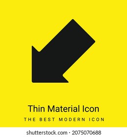 Arrow Pointing Down Left minimal bright yellow material icon