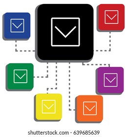 Arrow Pointing Down Single Icon Vector Illustration
