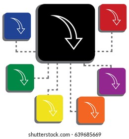 Arrow Pointing Down Single Icon Vector Illustration