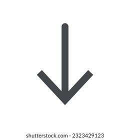 arrow pointing down vector flat icon.