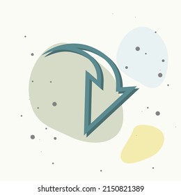 Arrow pointing down. Arrow vector icon. Icon temperature on multicolored background. Layers grouped for easy editing illustration. For your design.