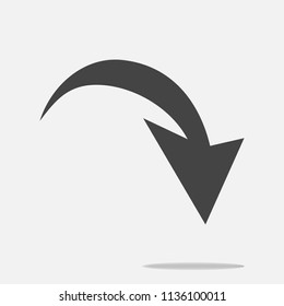 Arrow pointing down. Arrow vector icon.Icon temperature. Layers grouped for easy editing illustration. For your design.