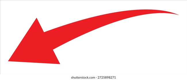  Arrow Pointing Downward and Left in side.  Dynamic Round Directional Indicator Symbol . Backward Movement, or Vector Graphic Design .