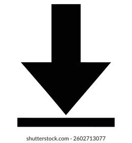  arrow pointing downward, minimalist design, geometric shape, directional symbol,