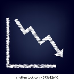 Arrow pointing downwards showing crisis