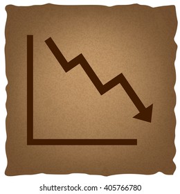 Arrow pointing downwards showing crisis