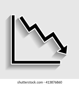 Arrow pointing downwards showing crisis