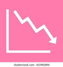 Arrow pointing downwards showing crisis