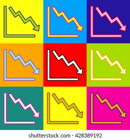 Arrow pointing downwards showing crisis