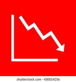 Arrow pointing downwards showing crisis