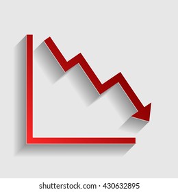 Arrow pointing downwards showing crisis